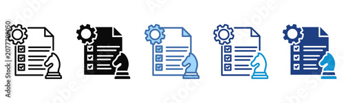 Obraz na płótnie Strategic Planning icon set multiple style collection