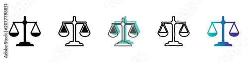 Photos Collection of diverse balance scale icons in various styles including solid, out