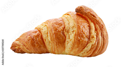 Photos Golden brown flaky croissant pastry with layers