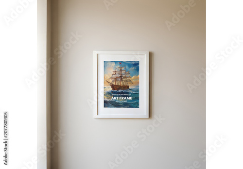 Wall Frame Mockup Design for Print Media and Digital Marketing