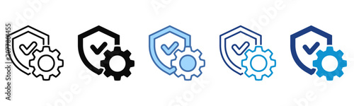 Fotografie Reliability icon set multiple style collection