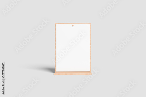 Blank Menu Mockup on Wooden Stand - 3D