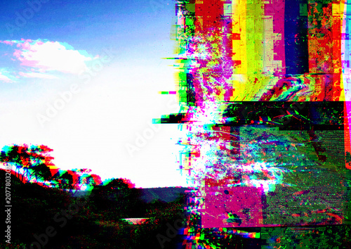 Large abstract screen glitch texture