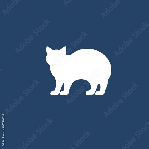 Foto Manx cat vector icon silhouette illustration.