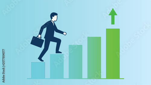 Business Financial Forecasting and Revenue Scale Success Illustration