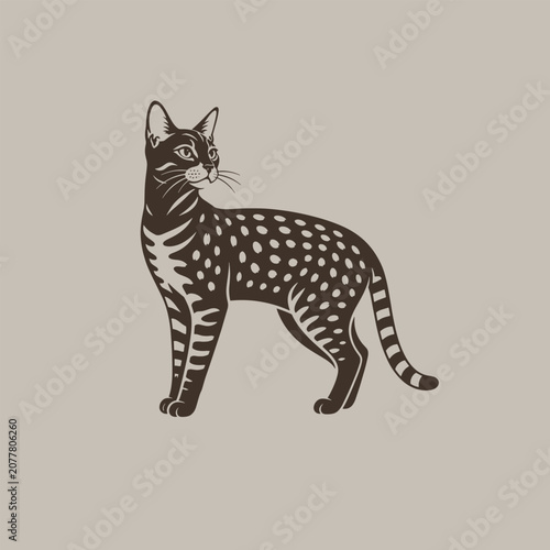 Schilderij op canvas Egyptian mau cat icon vector art silhouette illustration mockup template
