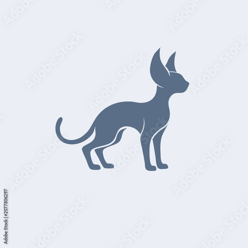 Принти на полотні Cornish rex cat icon vector art silhouette illustration.