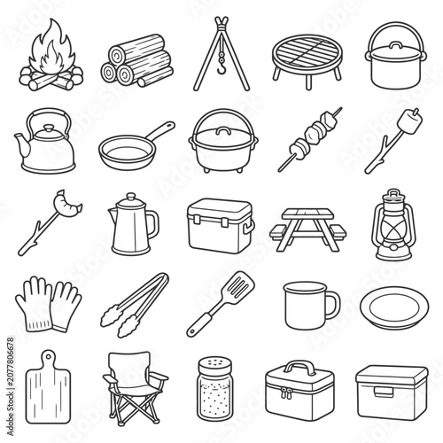 Camping essentials: outdoor cooking gear and accessories for a perfect adventure.