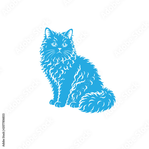 Canvas-taulu Selkirk rex logo design vector images silhouette illustration.