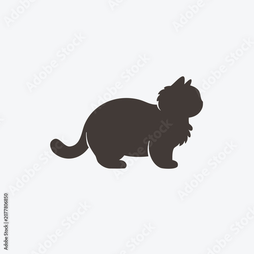 Φωτογραφία Selkirk rex cat logo design vector icon silhouette illustration.