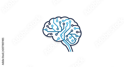 Conceptual illustration depicting a brain circuit, perfect for artificial intelligence presentations