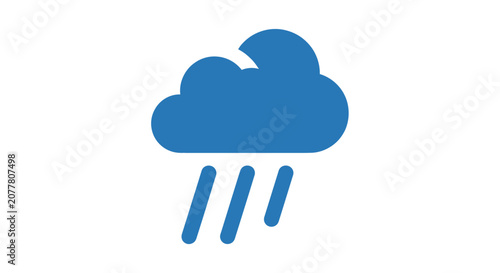 Blue cloud icon depicting rainfall ideal for weather forecasts or meteorological projects