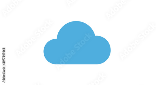 Minimalist cloud icon representing data, technology, weather, and computing in a flat design
