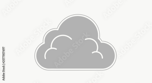 Minimalist Cloud Illustration on a Pale Background Representing Weather and Forecast