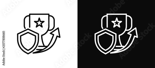 Schilderij op canvas Competitive Edge icon set black and white