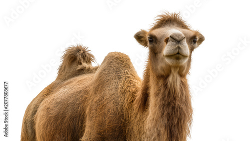 Photos Dromedary camel with one hump fur texture, isolated on transparent background