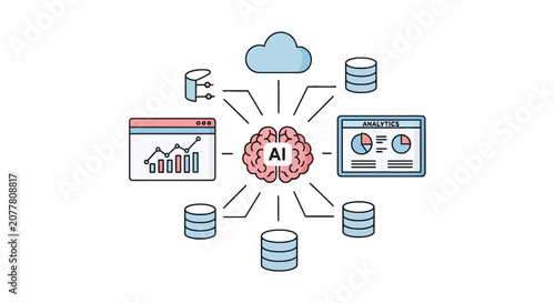 Artificial intelligence brain processing big data and analytics