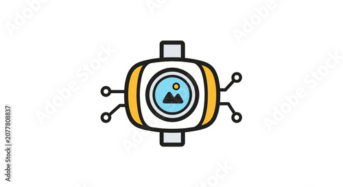 Machine vision and smart camera technology icon