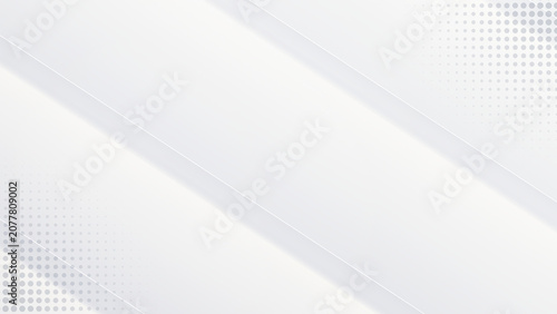 Minimalist abstract illustration featuring clean white diagonal lines and subtle grey halftone dot pattern background