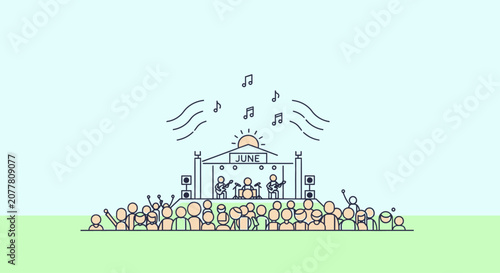 Foto Concert Performer On Stage With Live Audience.