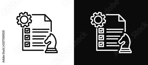 Bild auf Leinwand Strategic Planning icon set black and white