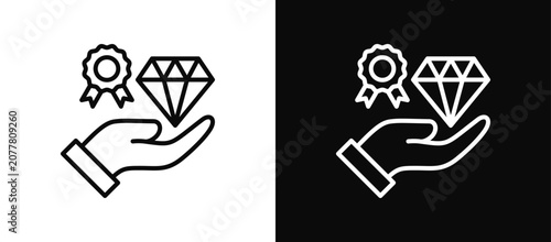 Bild auf Leinwand Value Proposition icon set black and white