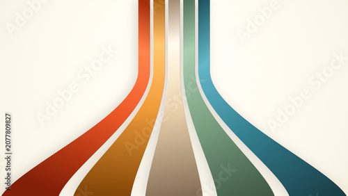 Obraz na płótnie Retro abstract background featuring flowing colorful stripes symbolizing progres