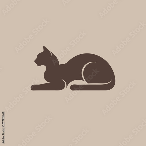 Billede på lærred Ocicat cat logo vector art silhouette illustration.