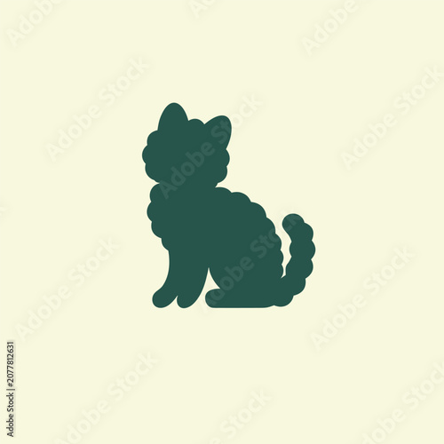 Canvastavla LaPerm cat icon vector art mockup template silhouette illustration