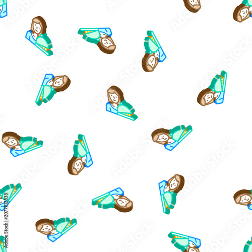 Photos woman job isometric seamless pattern. woman job sign illustration