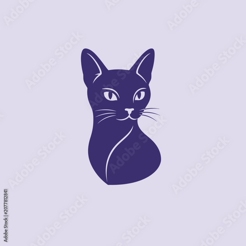 Obraz na plátně Havana brown cat icon logo vector art silhouette illustration.