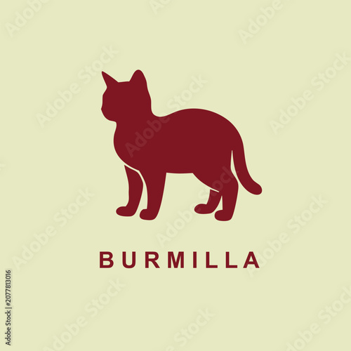 Φωτογραφία Burmilla cat icon logo design silhouette illustration mockup template