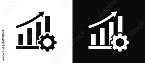 Improvement icon set black and white