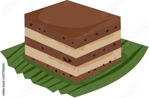 vector illustration of a chocolate cake layer 