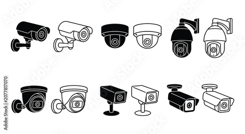 Foto Security Camera Silhouettes A Collection Of Black And White Designs Silhouette
