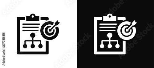 Tableau sur toile Scenario Planning icon set black and white