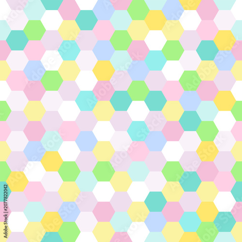 Colorful hexagon seamless pattern background