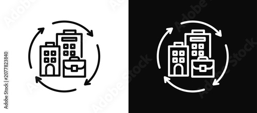 Business Continuity icon set black and white