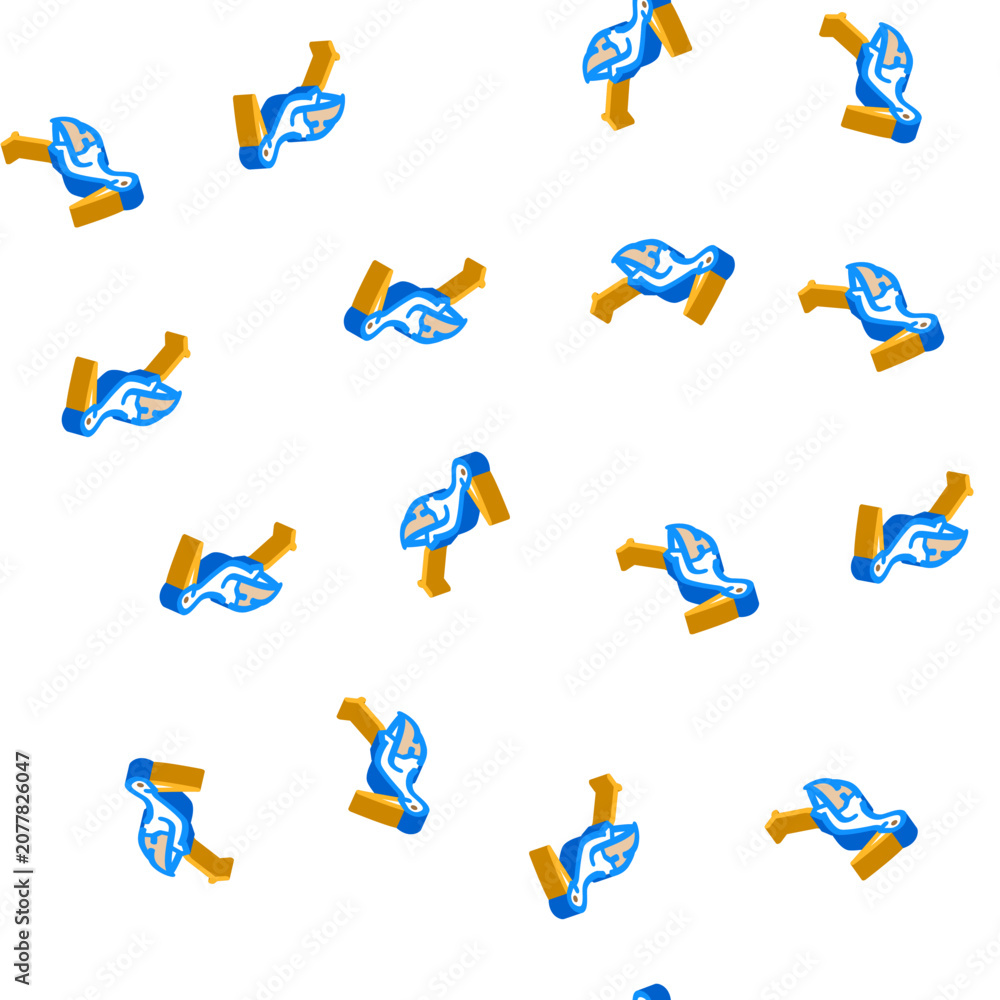 Naklejka premium stork bird isometric seamless pattern. stork bird sign illustration