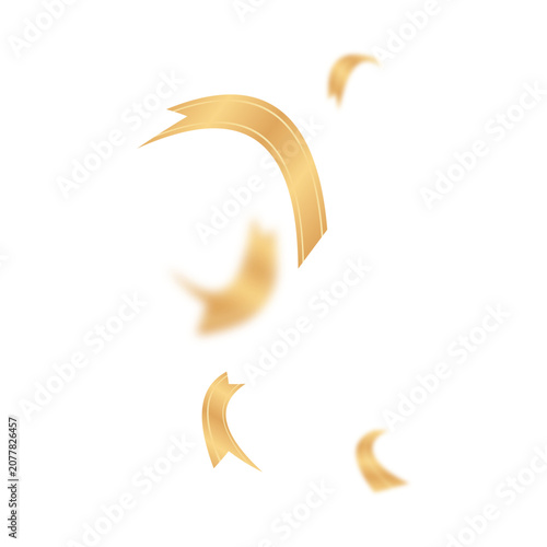 Gold Ribbon Confetti Elements