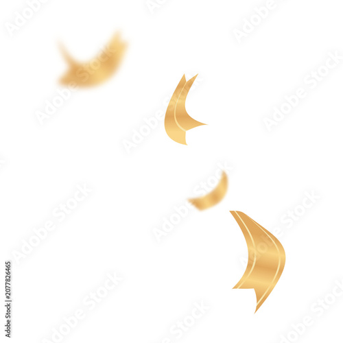 Gold Ribbon Confetti Elements