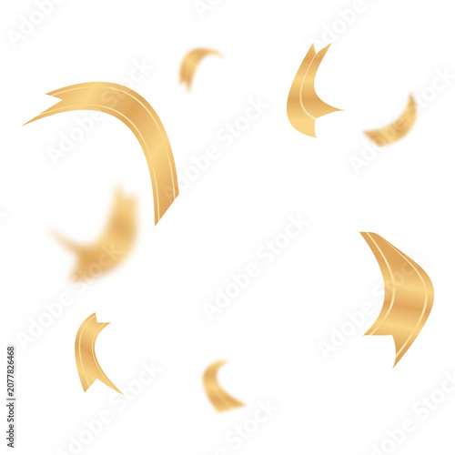 Gold Ribbon Confetti Elements