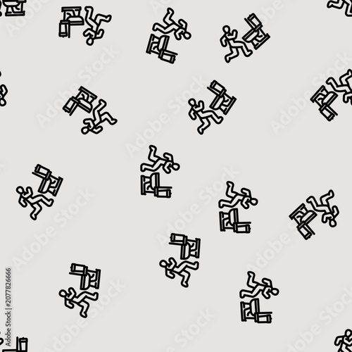 Bild auf Leinwand running toilet diarrhea line seamless pattern running toilet diarrhea thin line