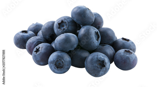 Fotografie Pile of fresh blueberries with visible star-shaped calyx