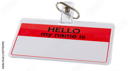 Photography Rectangular Hello My Name Is Sticker Tag with Clip