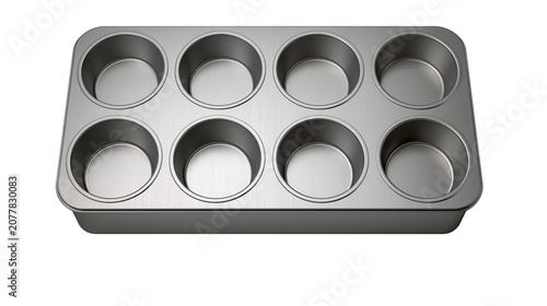 Tableau sur toile Eight cup metal muffin tin for baking cupcakes and muffins