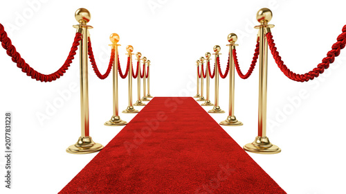 Foto Red carpet with gold stanchions and velvet ropes