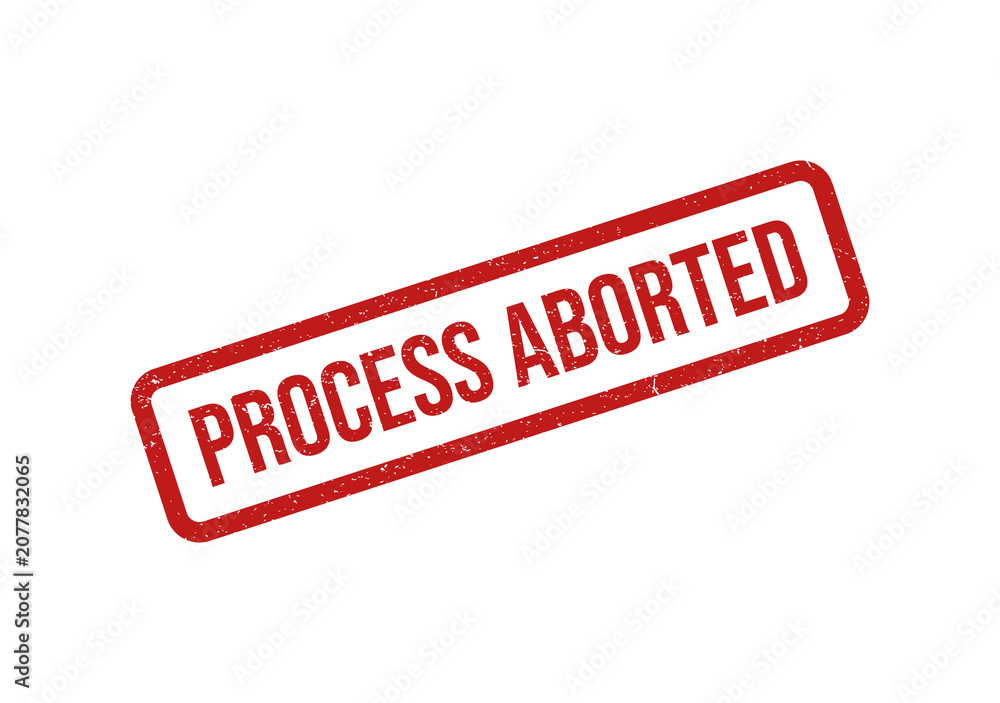 Quadro su tela Red process aborted rubber stamp seal