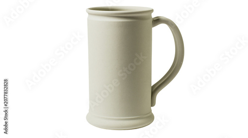 Canvas Print Tall ceramic stein with handle, light beige color