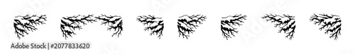 Winter branch decorative elements with snow accents for design